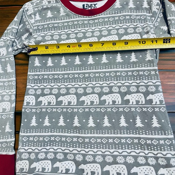 Lazy One Nordic Bear Unisex Kids Long Sleeve Pajama Set | Size 10 | 100% Cotton - Picture 4 of 11